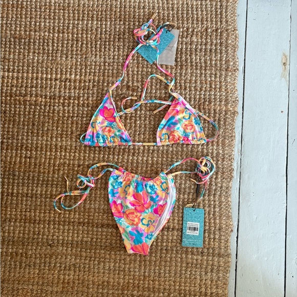 Hello Molly SUNSHINE GIRL Print Bikini - NWT - Size M - Picture 3 of 7
